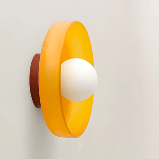 GLASS DISC WALL LIGHT AMBER 350mm - DYKE & DEAN