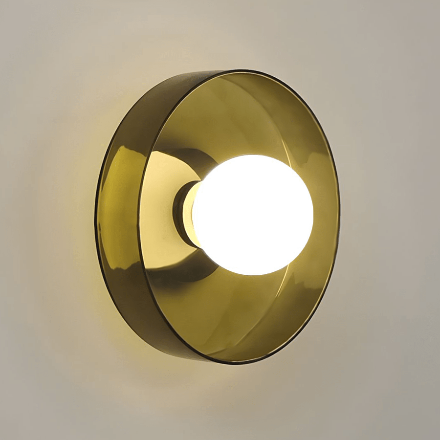 GLASS DISC WALL LIGHT GREEN 350mm - DYKE & DEAN