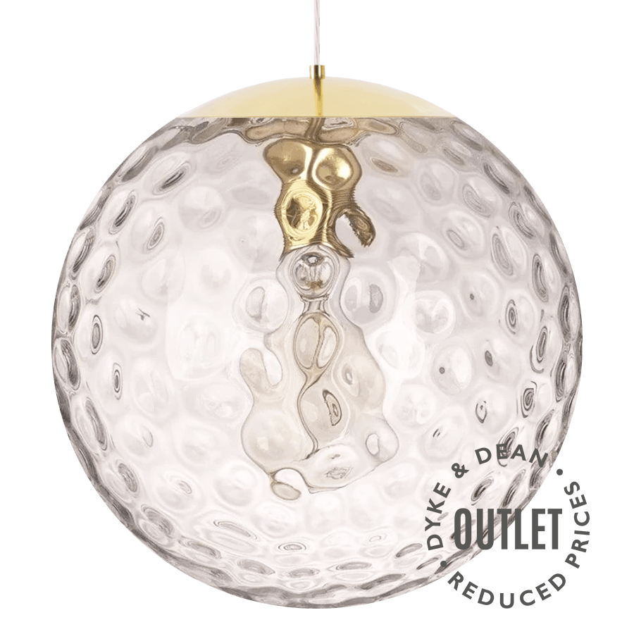 GLOBE CLEAR DIMPLED GLASS LIGHT OUTLET - DYKE & DEAN