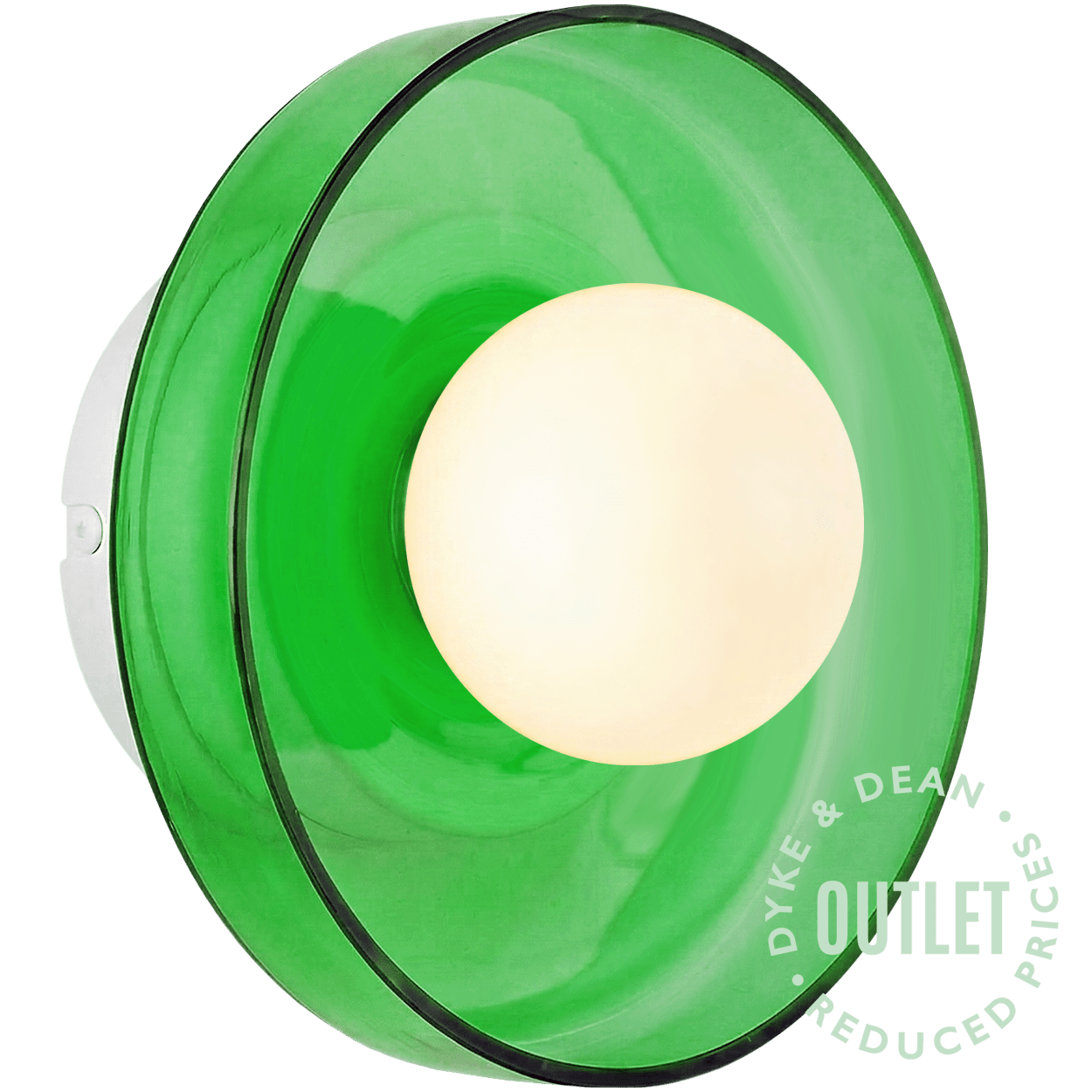 GREEN GLASS SCONCE WALL LIGHT SMALL OUTLET - DYKE & DEAN