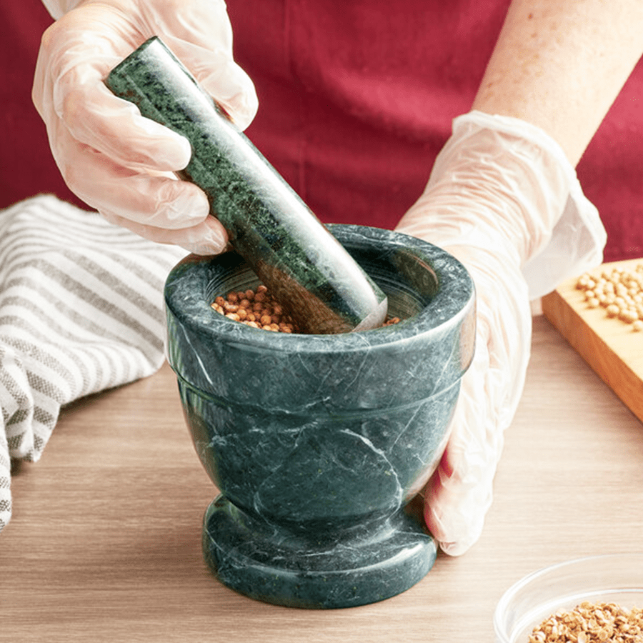 GREEN MARBLE MORTAR & PESTLE 4” - DYKE & DEAN
