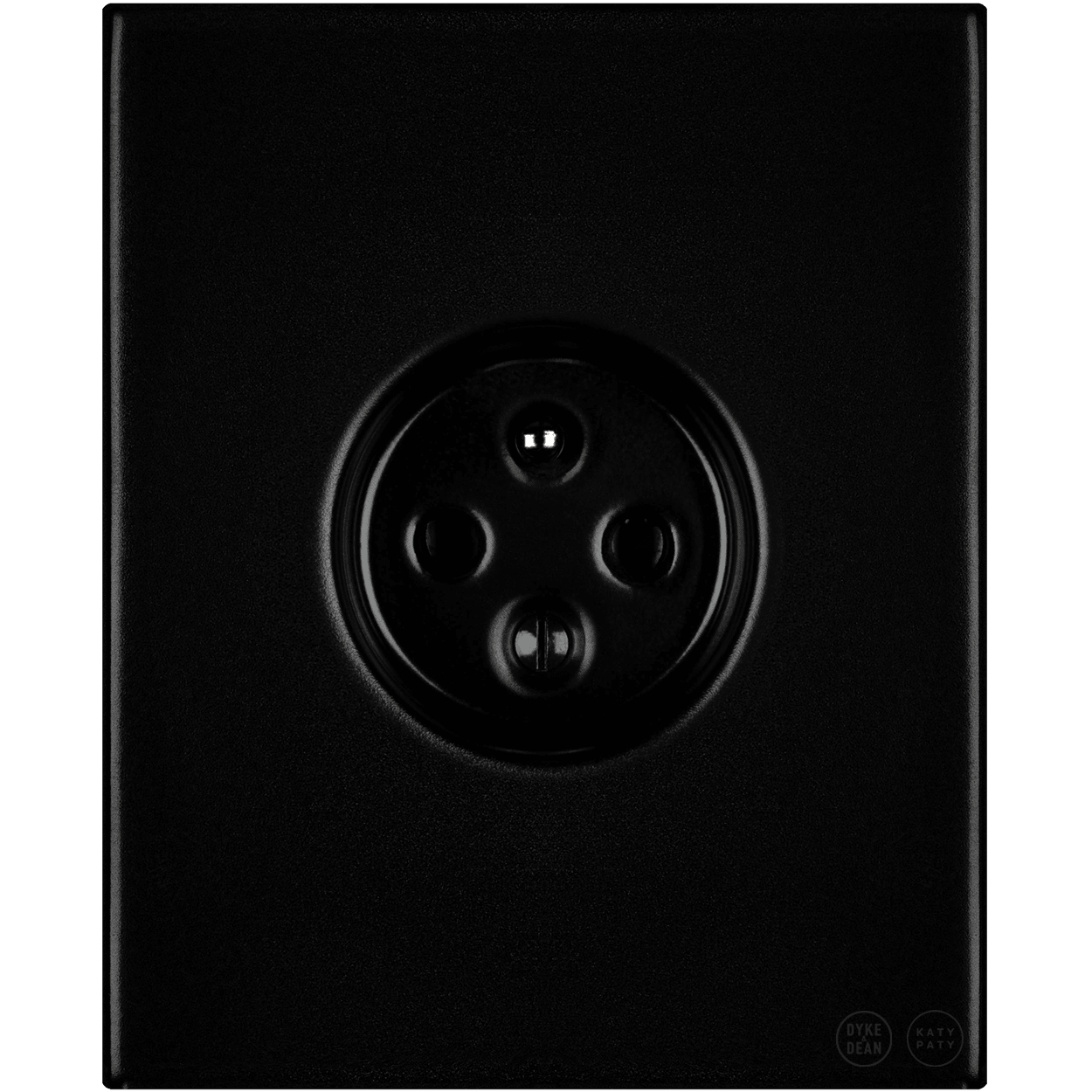 KATY PATY PORCELAIN PLATE 2 PIN EURO WALL SOCKET MATTE BLACK - DYKE & DEAN