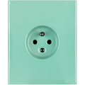 Mint Green Katy Paty porcelain plate 2-pin Euro wall socket