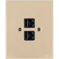 KATY PATY PORCELAIN PLATE DOUBLE PC/ USB WALL SOCKET SAND - DYKE & DEAN