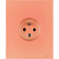 KATY PATY PORCELAIN PLATE EURO WALL SOCKET SALMON PINK - DYKE & DEAN