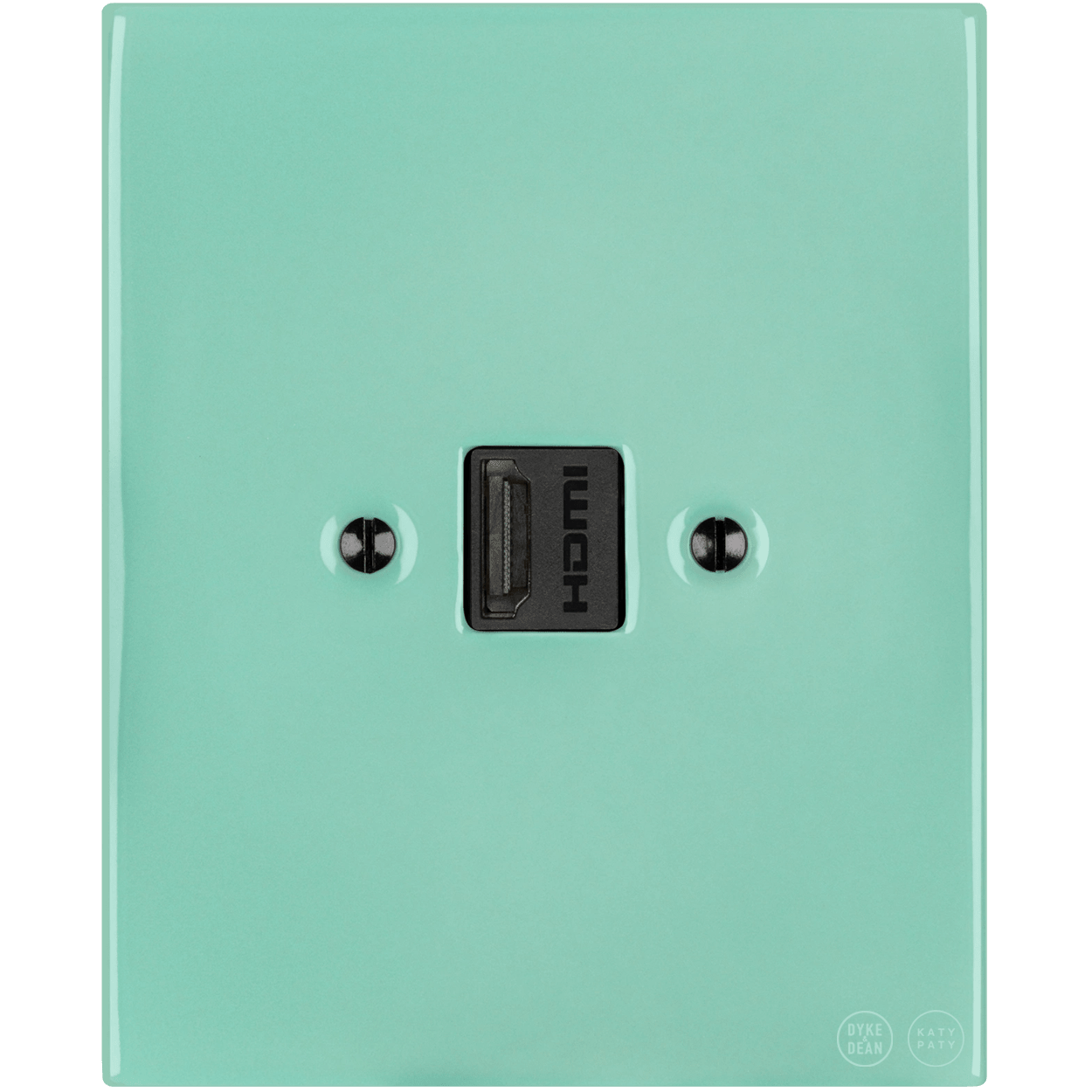 KATY PATY PORCELAIN PLATE HDMI WALL SOCKET MINT GREEN - DYKE & DEAN