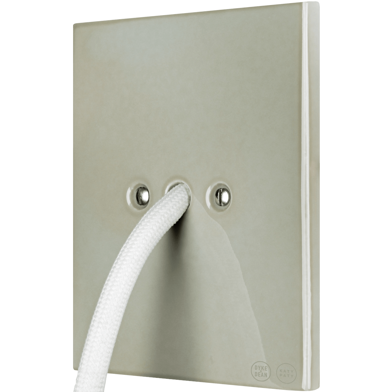 KATY PATY PORCELAIN PLATE WALL CABLE GLAND SOCKET GREY GREEN - DYKE & DEAN