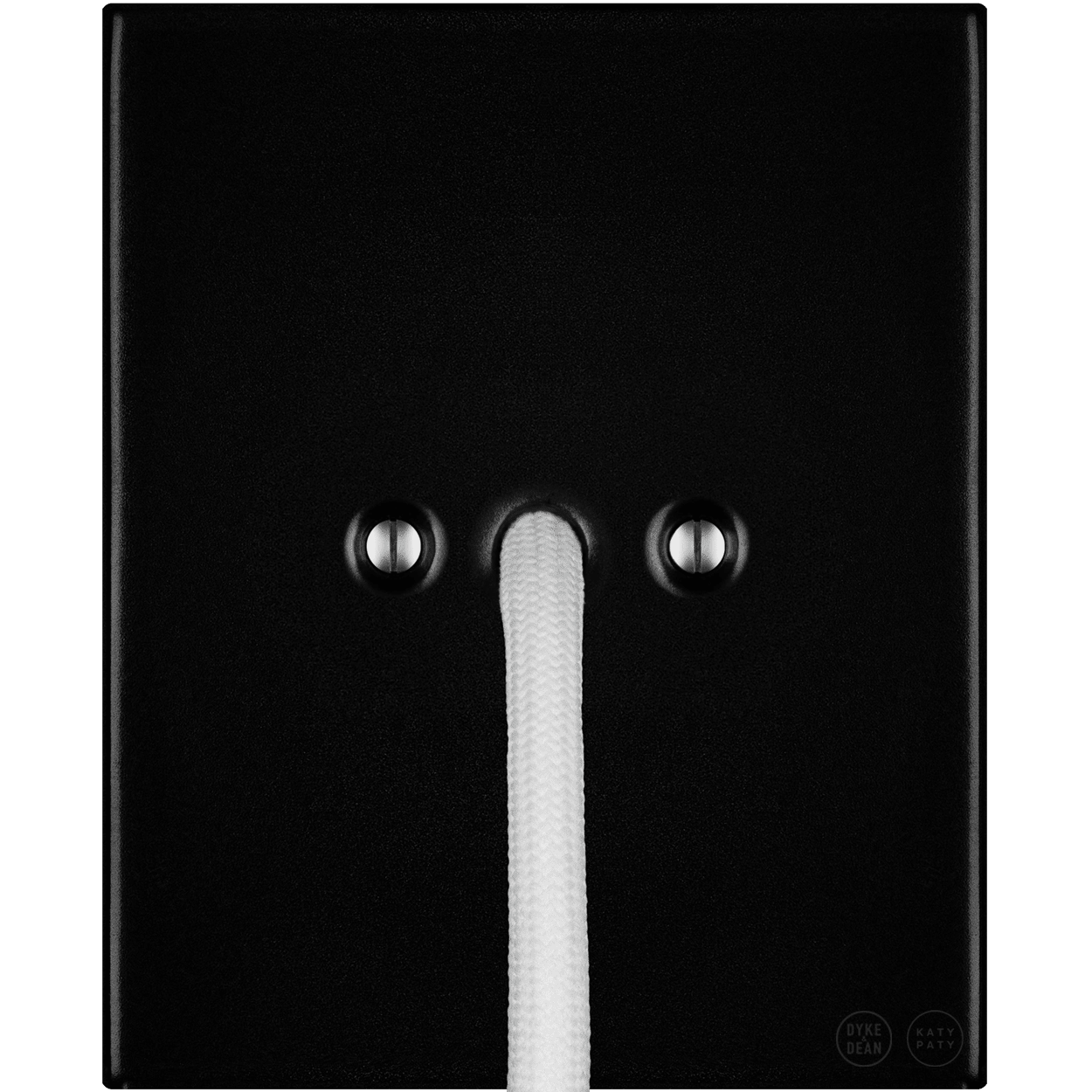 KATY PATY PORCELAIN PLATE WALL CABLE GLAND SOCKET MATTE BLACK - DYKE & DEAN