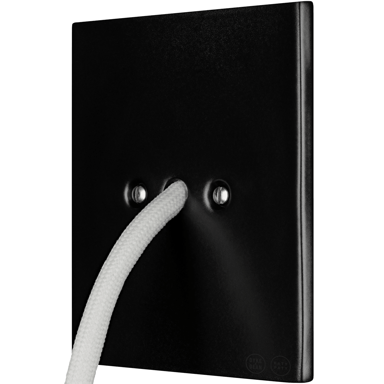 KATY PATY PORCELAIN PLATE WALL CABLE GLAND SOCKET MATTE BLACK - DYKE & DEAN