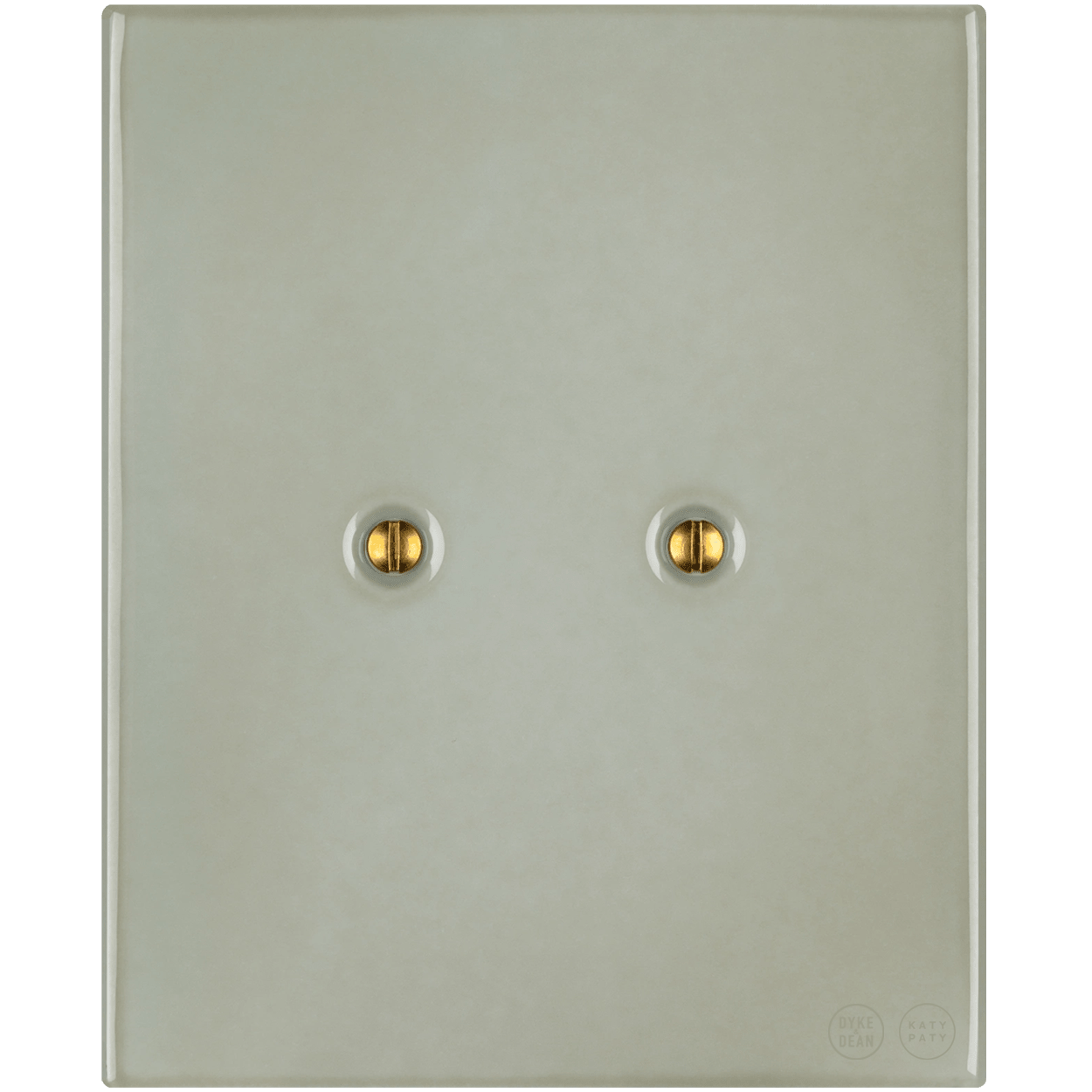 KATY PATY PORCELAIN PLATE WALL END SOCKET GREY GREEN - DYKE & DEAN