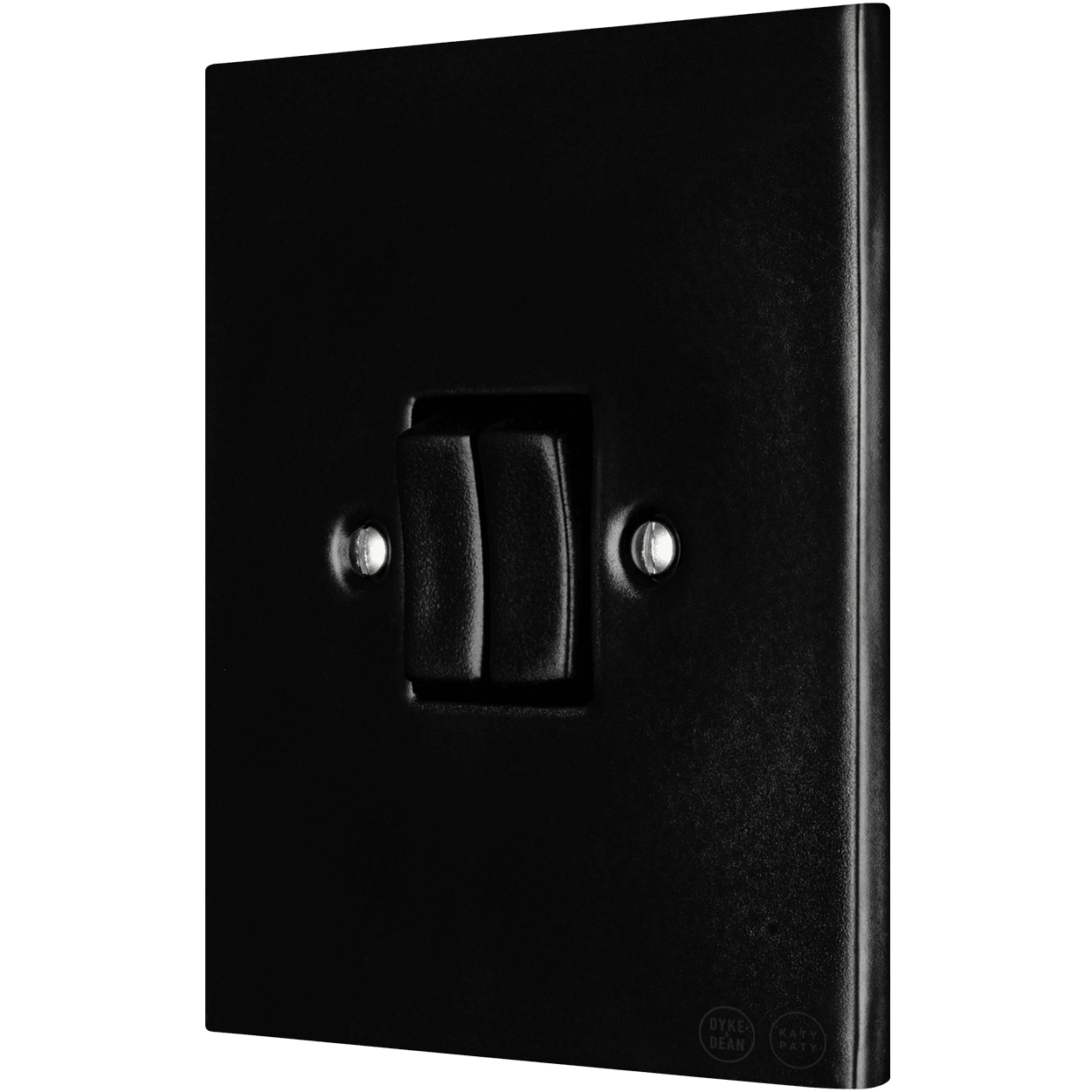 KATY PATY PORCELAIN PLATE WALL LIGHT SWITCH DOUBLE MATTE BLACK - DYKE & DEAN