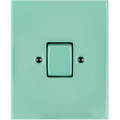 KATY PATY PORCELAIN PLATE WALL LIGHT SWITCH FAT BUTTON MINT GREEN - DYKE & DEAN