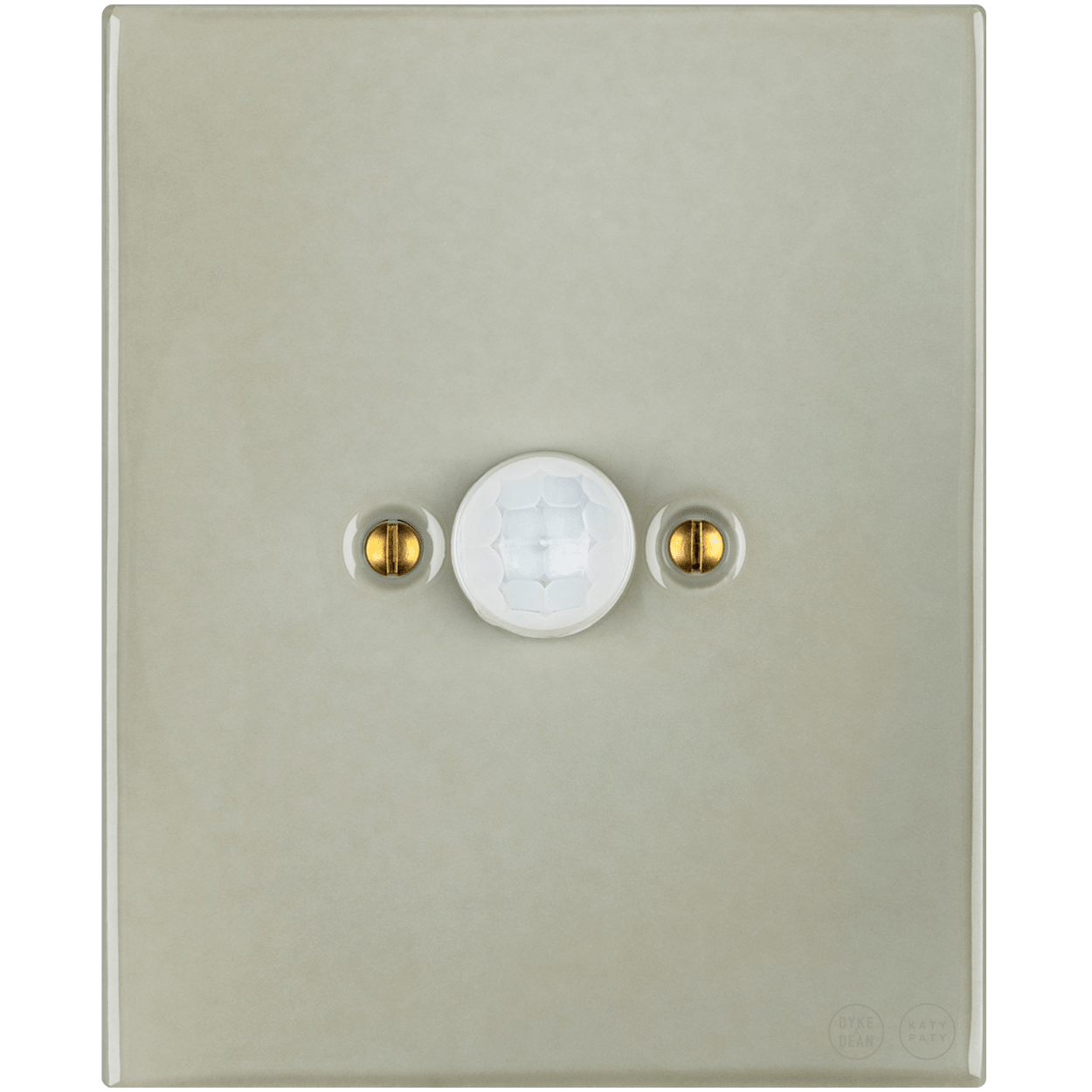 KATY PATY PORCELAIN PLATE WALL MOTION SENSOR GREY GREEN - DYKE & DEAN