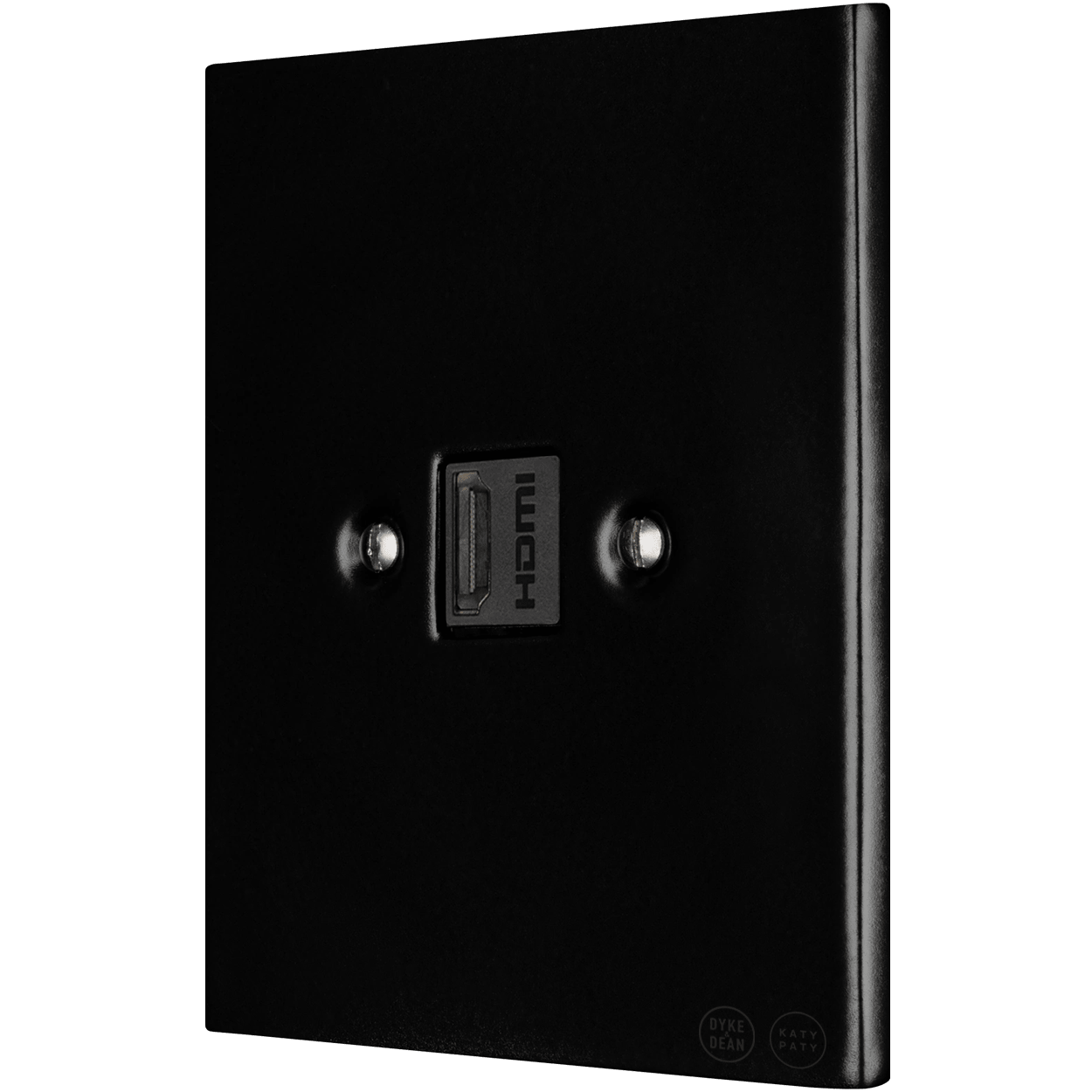 KATY PATY PORCELAIN PLATE WALL SOCKET MATTE BLACK HDMI - DYKE & DEAN