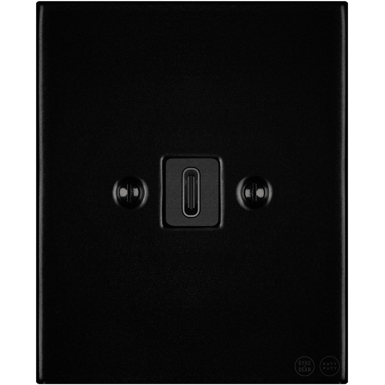 KATY PATY PORCELAIN PLATE WALL SOCKET MATTE BLACK USB - C - DYKE & DEAN