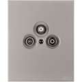 Grey porcelain TV, radio and satellite antenna wall socket by Katy Paty