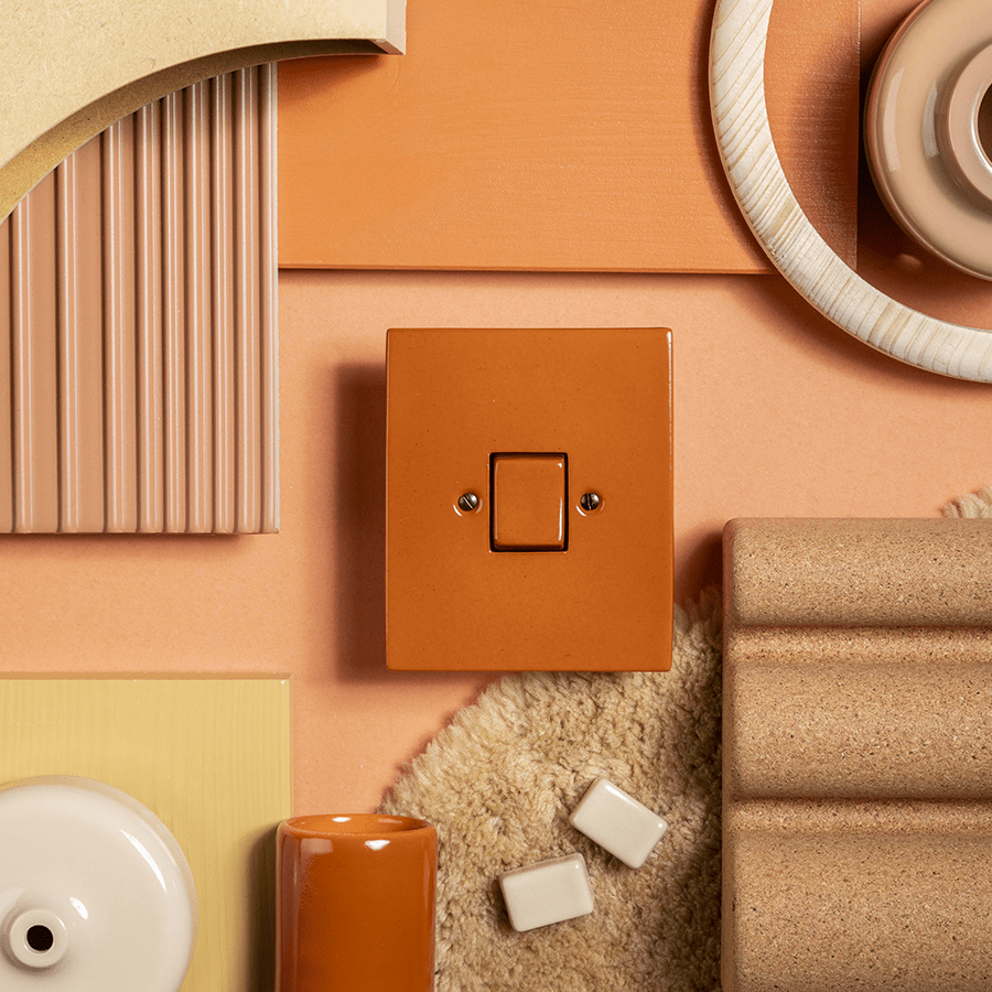 KATY PATY PORCELAIN PLATE WALL SOCKET TV ANTENNA MATTE BLACK - DYKE & DEAN