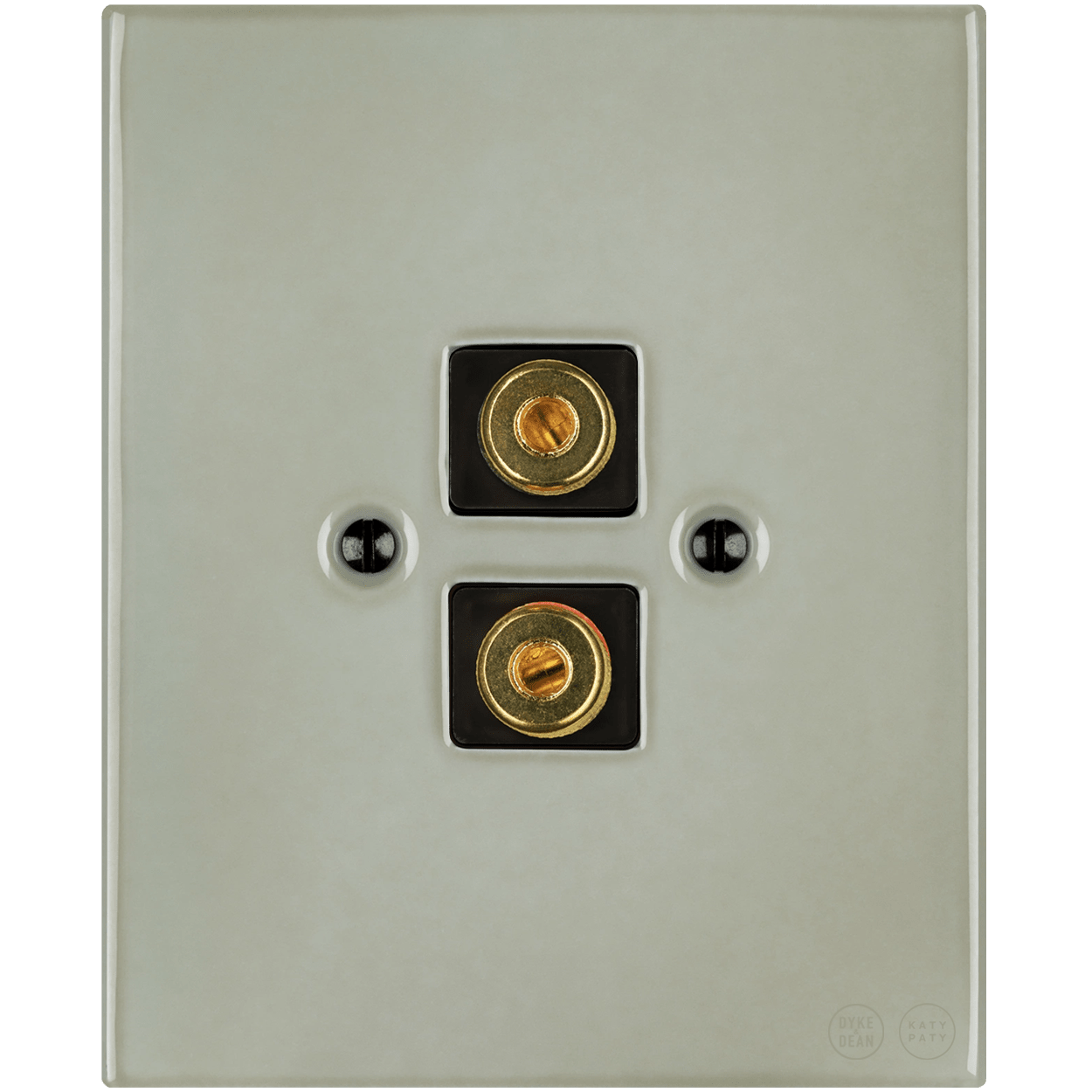 KATY PATY PORCELAIN PLATE WALL SPEAKER SOCKET GREY GREEN - DYKE & DEAN