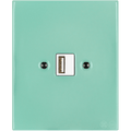 KATY PATY PORCELAIN PLATE WALL USB CHARGER MINT GREEN - DYKE & DEAN
