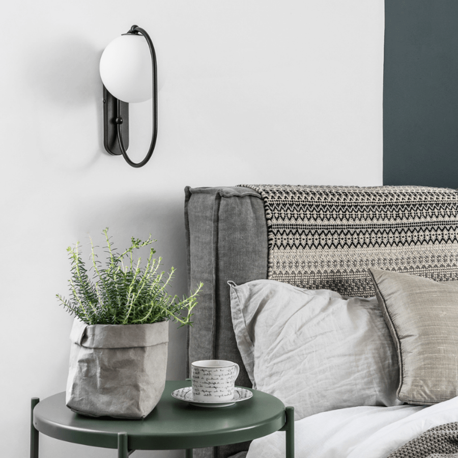 KOBAN WATERPROOF LOOP WALL LIGHT BLACK - DYKE & DEAN