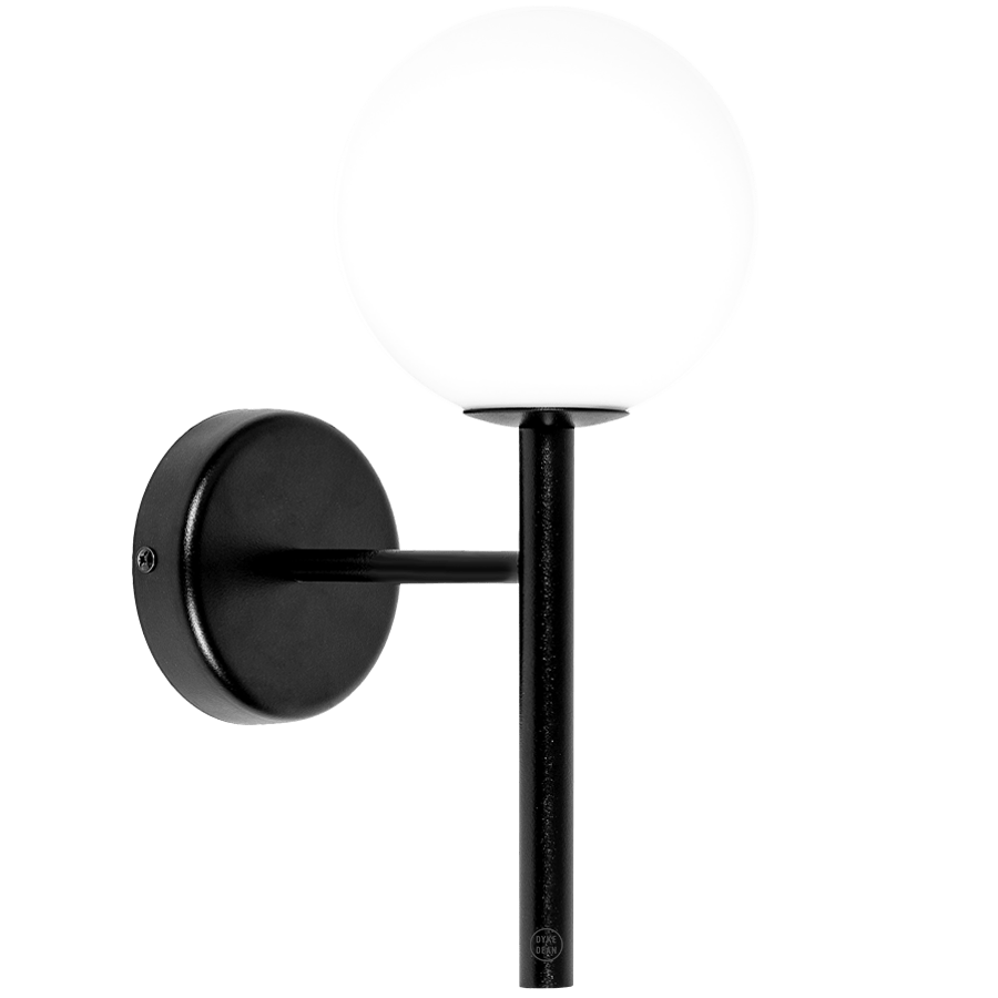 KOP A WATERPROOF GLOBE WALL LIGHT BLACK - DYKE & DEAN