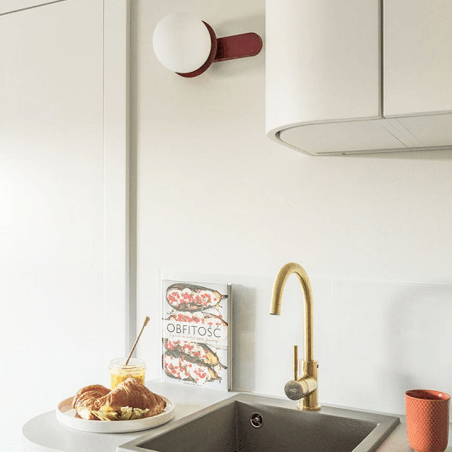 KUUL D SWITCHED BEDSIDE WALL LIGHT BURGUNDY - DYKE & DEAN