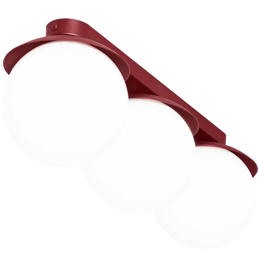 KUUL WATERPROOF CEILING 3 GLOBE LIGHT BURGUNDY - DYKE & DEAN