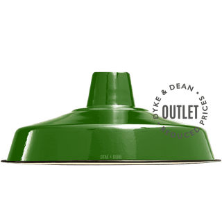 LARGE GREEN ENAMEL LIGHT SHADE OUTLET - DYKE & DEAN