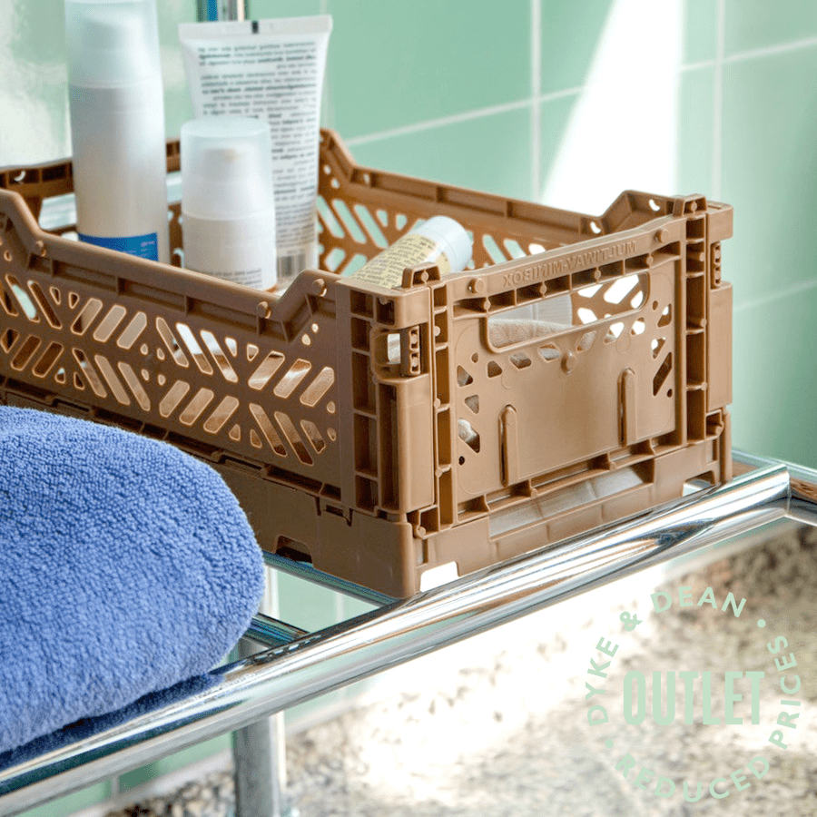 LARGE MAXI STACKING CRATE ALMOND GREEN OUTLET - DYKE & DEAN