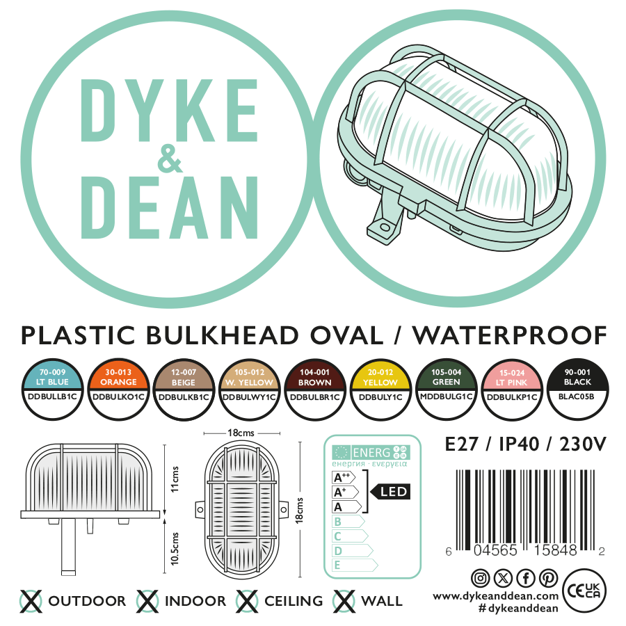 LIGHT BEIGE OVAL BULKHEAD - DYKE & DEAN