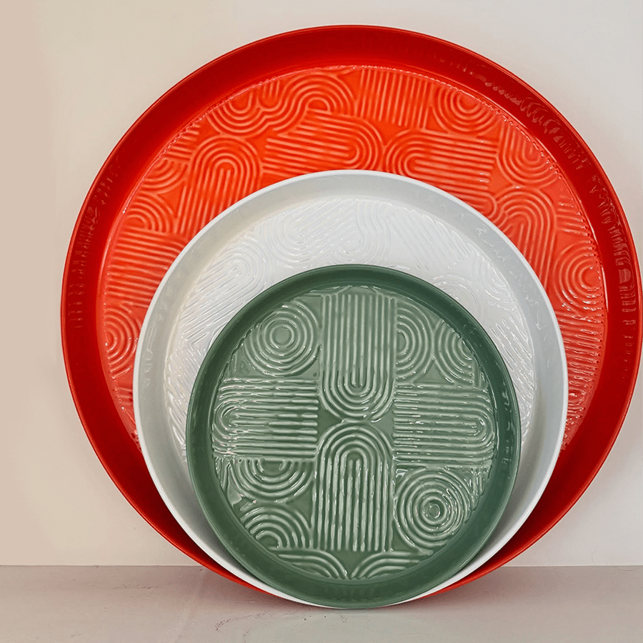 LUX PLATEAU TRAY X LARGE ORANGE 600mm - DYKE & DEAN