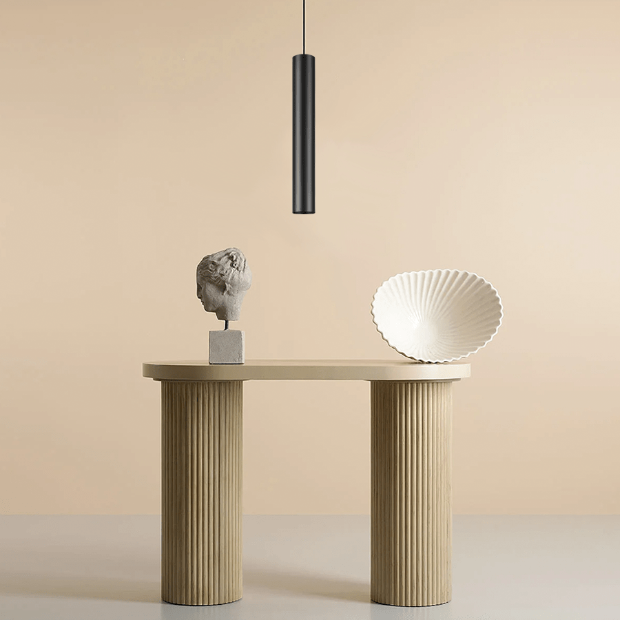 METAL TUBE BATON PENDANT LIGHT LONG BLACK TUBE PENDANT - DYKE & DEAN