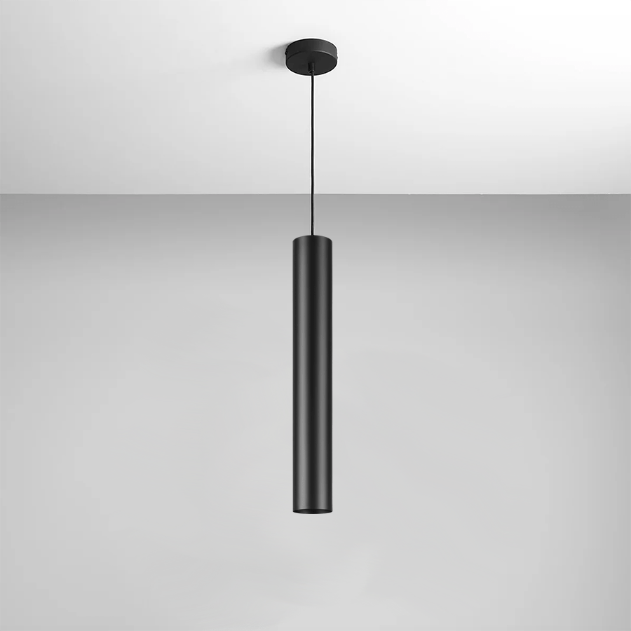 METAL TUBE BATON PENDANT LIGHT LONG BLACK TUBE PENDANT - DYKE & DEAN