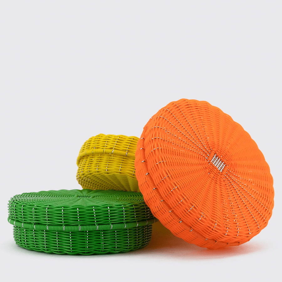 MEXICAN GREEN TORTILLA BASKET - DYKE & DEAN