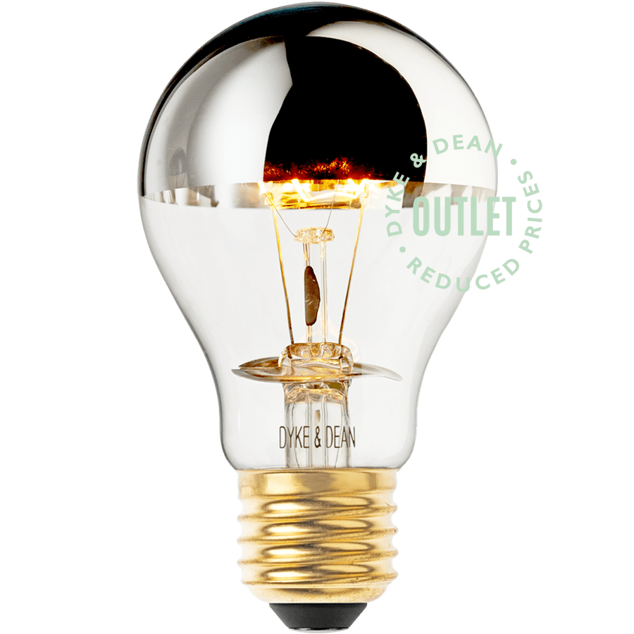 MIRROR CAP STANDARD FILAMENT BULB SILVER E27 OUTLET - DYKE & DEAN