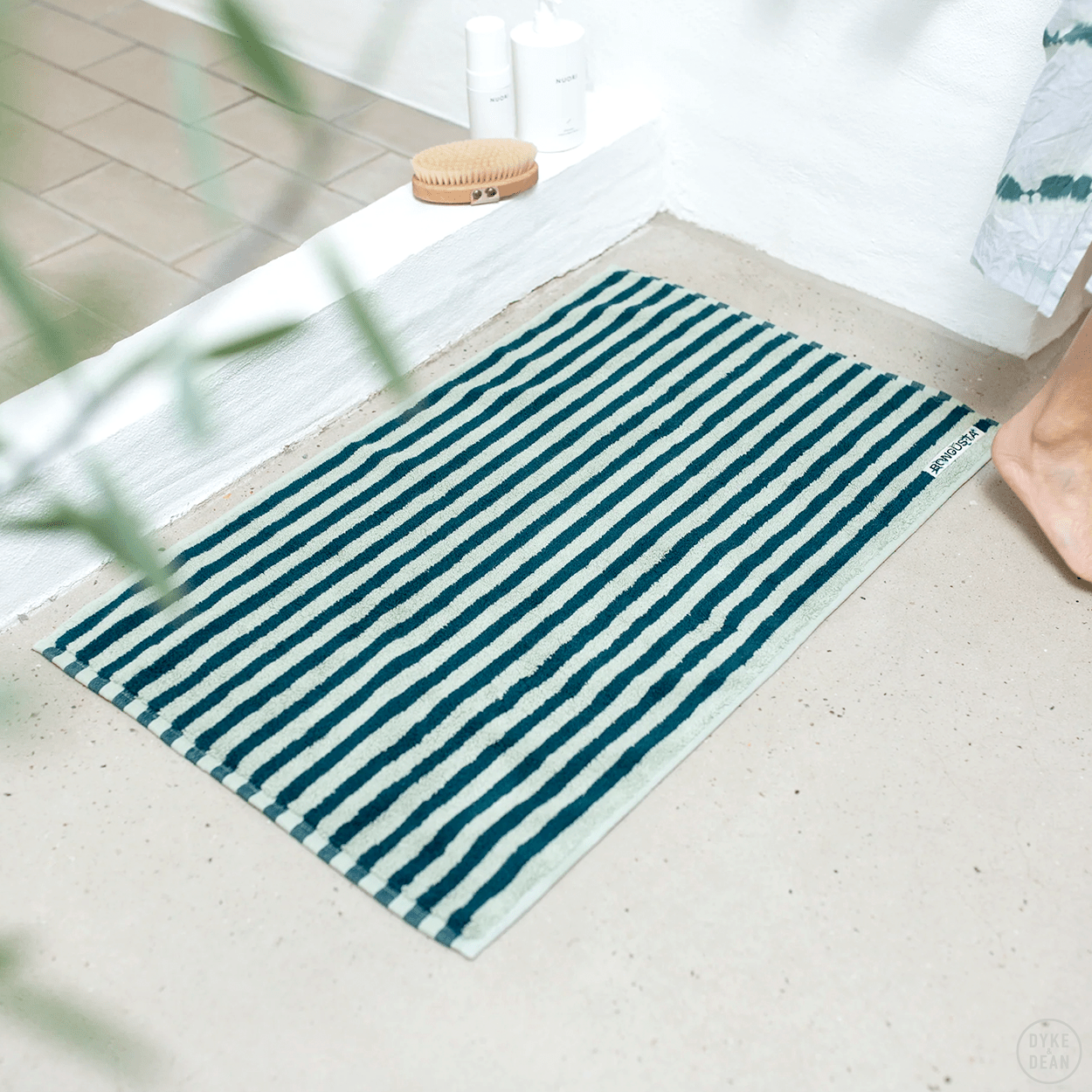NARAM BATH MAT SEA FOAM & DEEP TEAL - DYKE & DEAN
