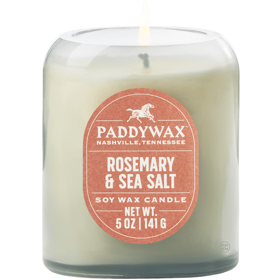 PADDYWAX VISTA DENIM BLUE GLASS CANDLE ROSEMARY & SEA SALT - DYKE & DEAN