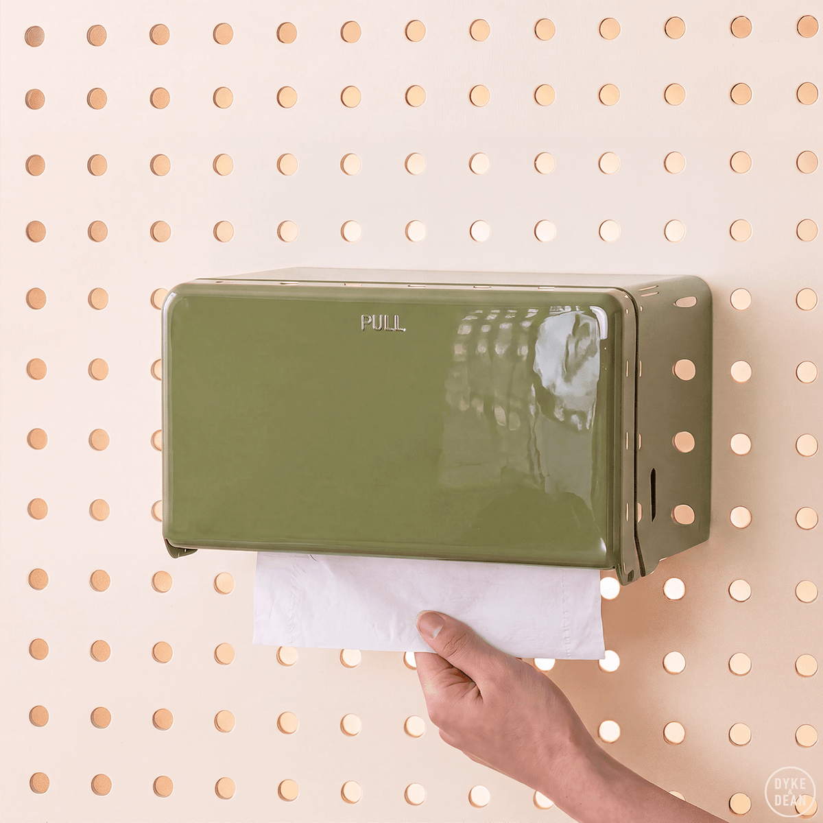 PAPER ROLL & TISSUE DISPENSER OLIVE - DYKE & DEAN