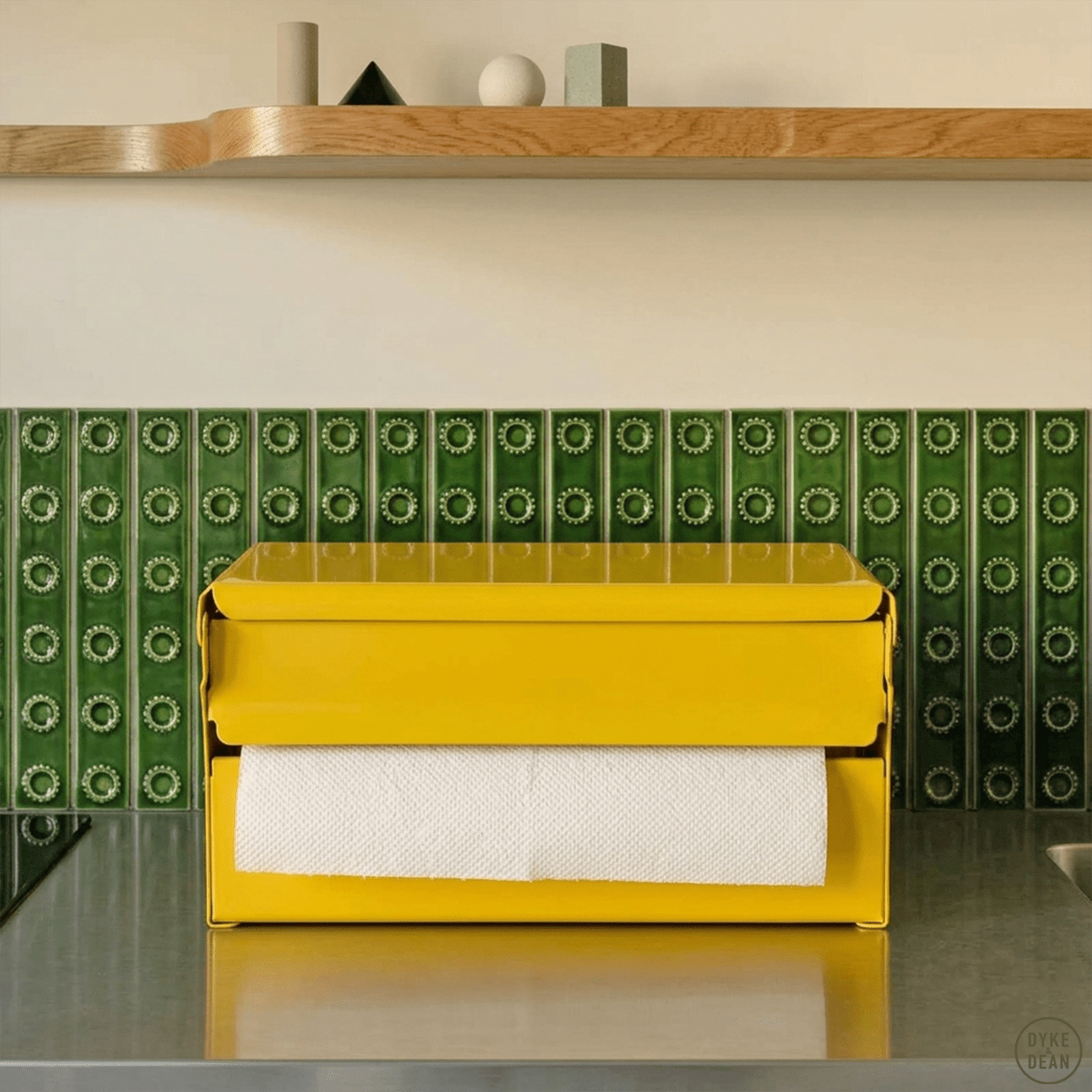 PAPER ROLL & TISSUE DISPENSER YELLOW - DYKE & DEAN