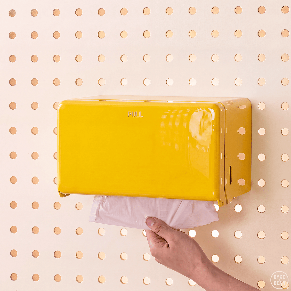 PAPER ROLL & TISSUE DISPENSER YELLOW - DYKE & DEAN