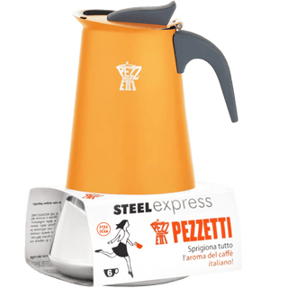 PEZZETTI 2 CUP COFFEE MAKER INDUCTION HOB ORANGE - DYKE & DEAN