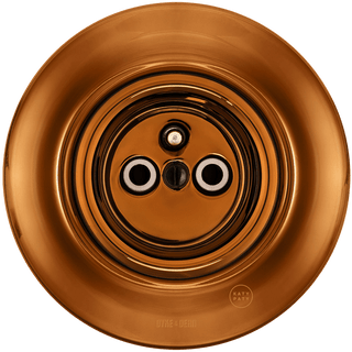 PORCELAIN 2 PIN WALL SOCKET BRONZE BRASS SCREWS - DYKE & DEAN