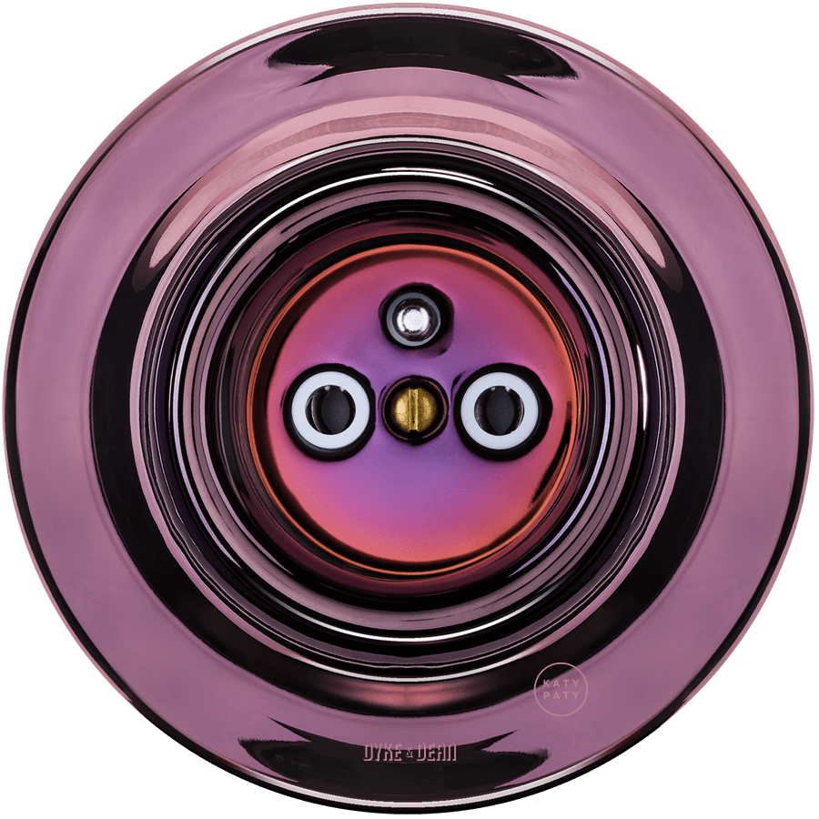 PORCELAIN 2 PIN WALL SOCKET PURPLE - DYKE & DEAN