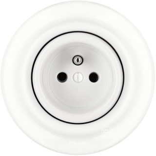 PORCELAIN 2 PIN WALL SOCKET WHITE - DYKE & DEAN