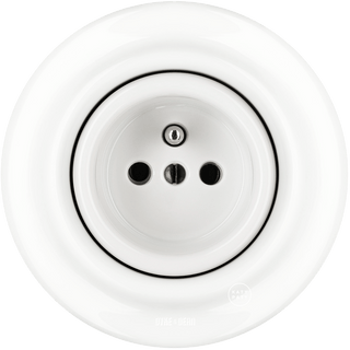 PORCELAIN 2 PIN WALL SOCKET WHITE - DYKE & DEAN