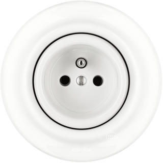PORCELAIN 2 PIN WALL SOCKET WHITE - DYKE & DEAN