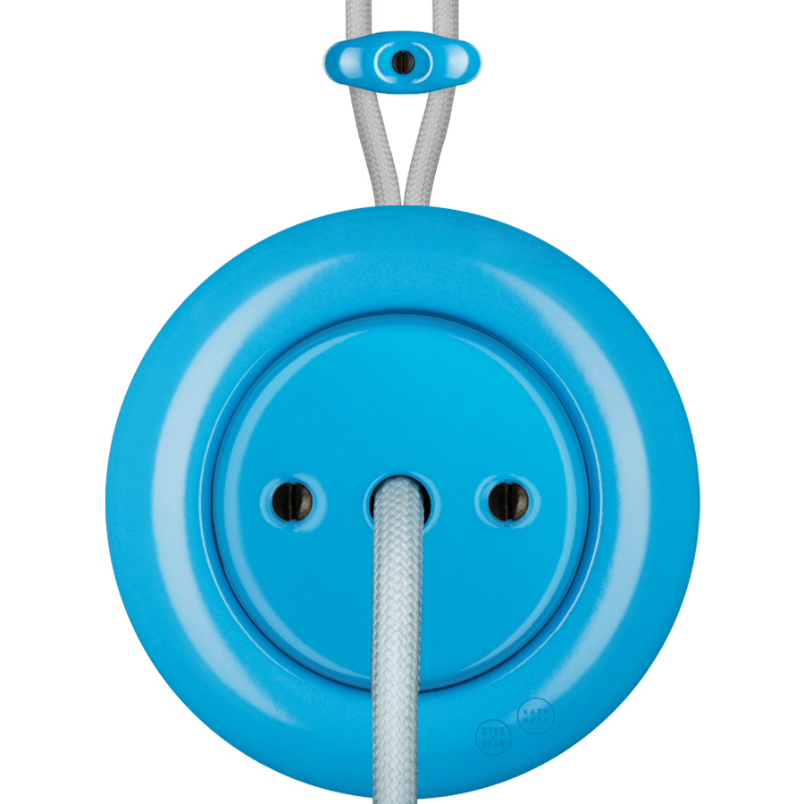 PORCELAIN KATY PATY COLONA ROUND SURFACE MOUNTED CABLE GLAND SOCKET AZURE - DYKE & DEAN