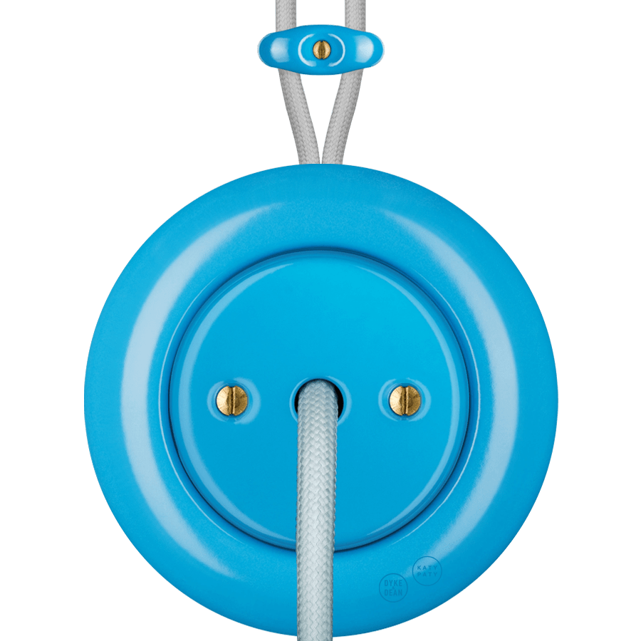 PORCELAIN KATY PATY COLONA ROUND SURFACE MOUNTED CABLE GLAND SOCKET AZURE - DYKE & DEAN