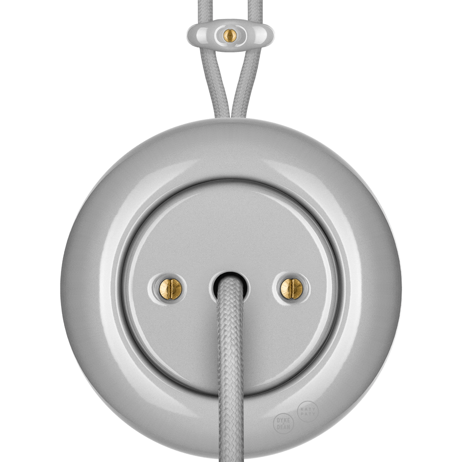 PORCELAIN KATY PATY COLONA ROUND SURFACE MOUNTED CABLE GLAND SOCKET GREY - DYKE & DEAN
