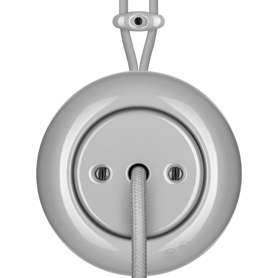 PORCELAIN KATY PATY COLONA ROUND SURFACE MOUNTED CABLE GLAND SOCKET GREY - DYKE & DEAN
